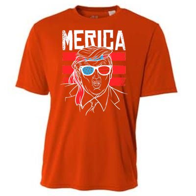 Donald Trump Merica USA Flag America Cooling Performance Crew T-Shirt