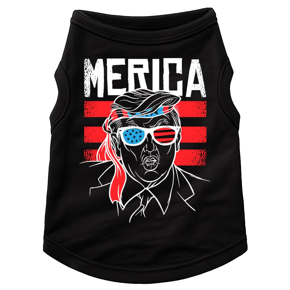 Donald Trump Merica USA Flag America Doggie Tank