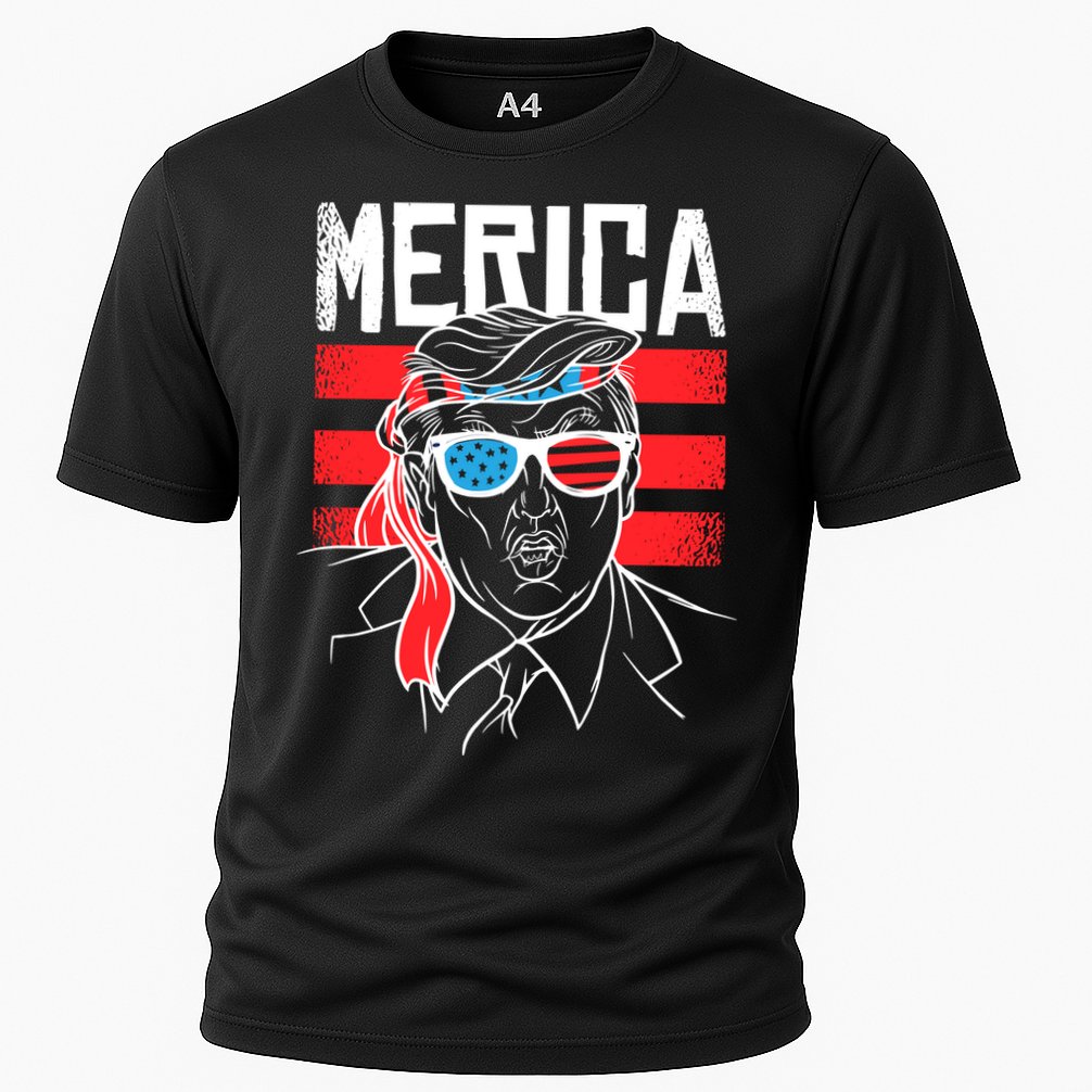 Donald Trump Merica USA Flag America Cooling Performance Crew T-Shirt