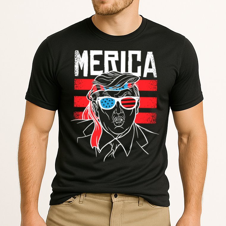 Donald Trump Merica USA Flag America Cooling Performance Crew T-Shirt