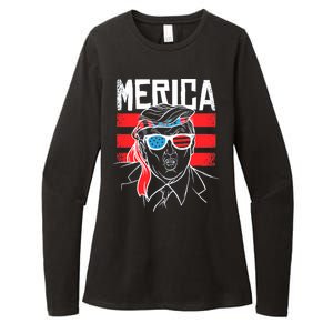 Donald Trump Merica USA Flag America Womens CVC Long Sleeve Shirt