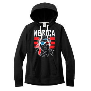 Donald Trump Merica USA Flag America Women's Fleece Hoodie