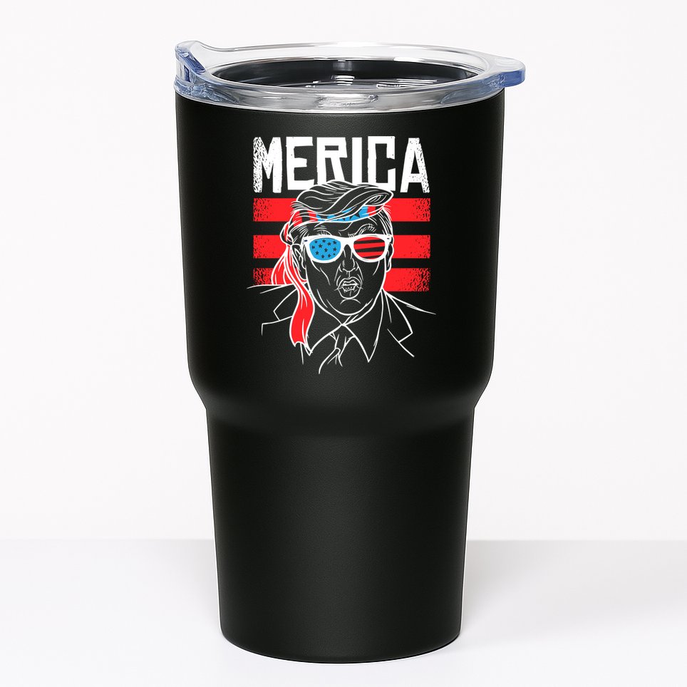 Donald Trump Merica USA Flag America Tumbler