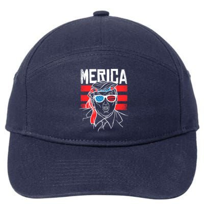 Donald Trump Merica USA Flag America 7-Panel Snapback Hat