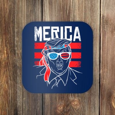 Donald Trump Merica USA Flag America Coaster