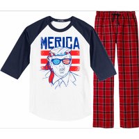 Donald Trump Merica USA Flag America Raglan Sleeve Pajama Set