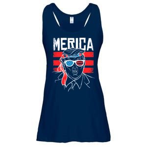 Donald Trump Merica USA Flag America Ladies Essential Flowy Tank