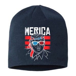 Donald Trump Merica USA Flag America Sustainable Beanie