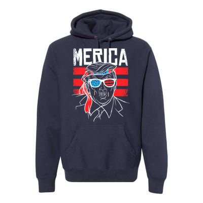 Donald Trump Merica USA Flag America Premium Hoodie