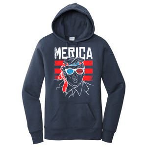 Donald Trump Merica USA Flag America Women's Pullover Hoodie