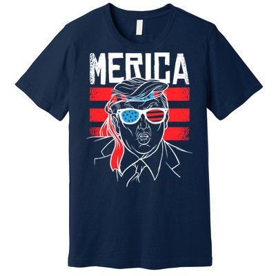 Donald Trump Merica USA Flag America Premium T-Shirt