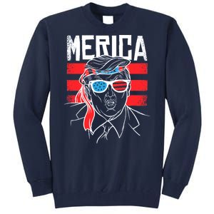 Donald Trump Merica USA Flag America Tall Sweatshirt