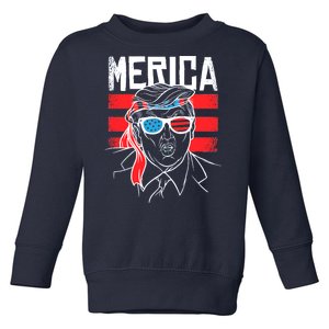 Donald Trump Merica USA Flag America Toddler Sweatshirt