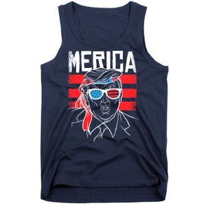 Donald Trump Merica USA Flag America Tank Top