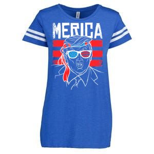 Donald Trump Merica USA Flag America Enza Ladies Jersey Football T-Shirt