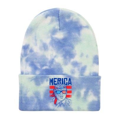 Donald Trump Merica USA Flag America Tie Dye 12in Knit Beanie