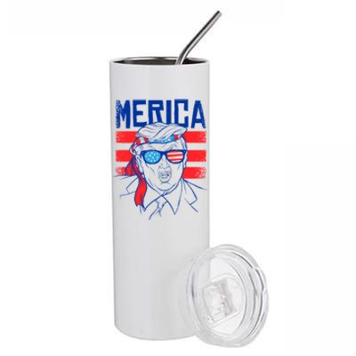 Donald Trump Merica USA Flag America Stainless Steel Tumbler