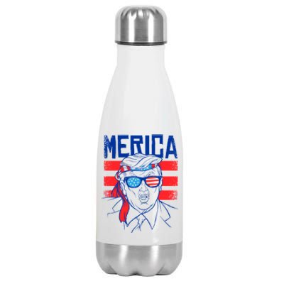 Donald Trump Merica USA Flag America Stainless Steel Insulated Water Bottle