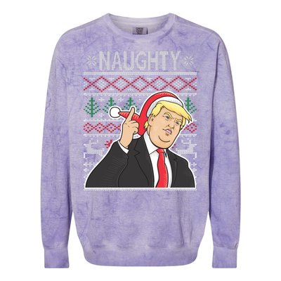 Donald Trump Naughty Ugly Christmas Colorblast Crewneck Sweatshirt