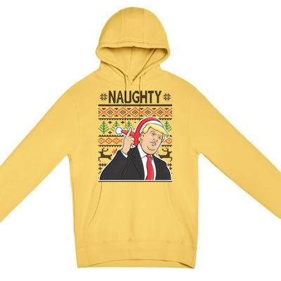 Donald Trump Naughty Ugly Christmas Premium Pullover Hoodie