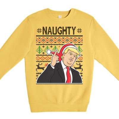 Donald Trump Naughty Ugly Christmas Premium Crewneck Sweatshirt