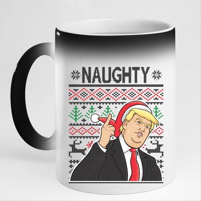 Donald Trump Naughty Ugly Christmas 11oz Black Color Changing Mug