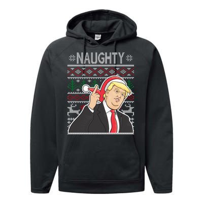 Donald Trump Naughty Ugly Christmas Performance Fleece Hoodie