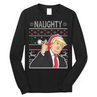 Donald Trump Naughty Ugly Christmas Long Sleeve Shirt