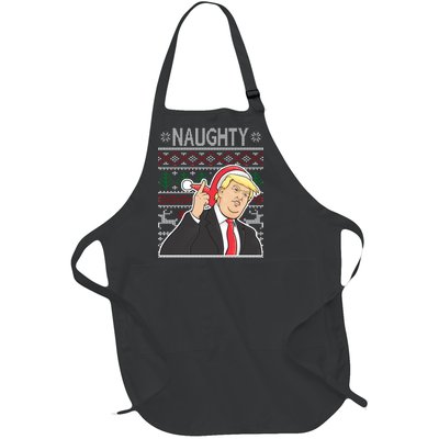 Donald Trump Naughty Ugly Christmas Full-Length Apron With Pockets