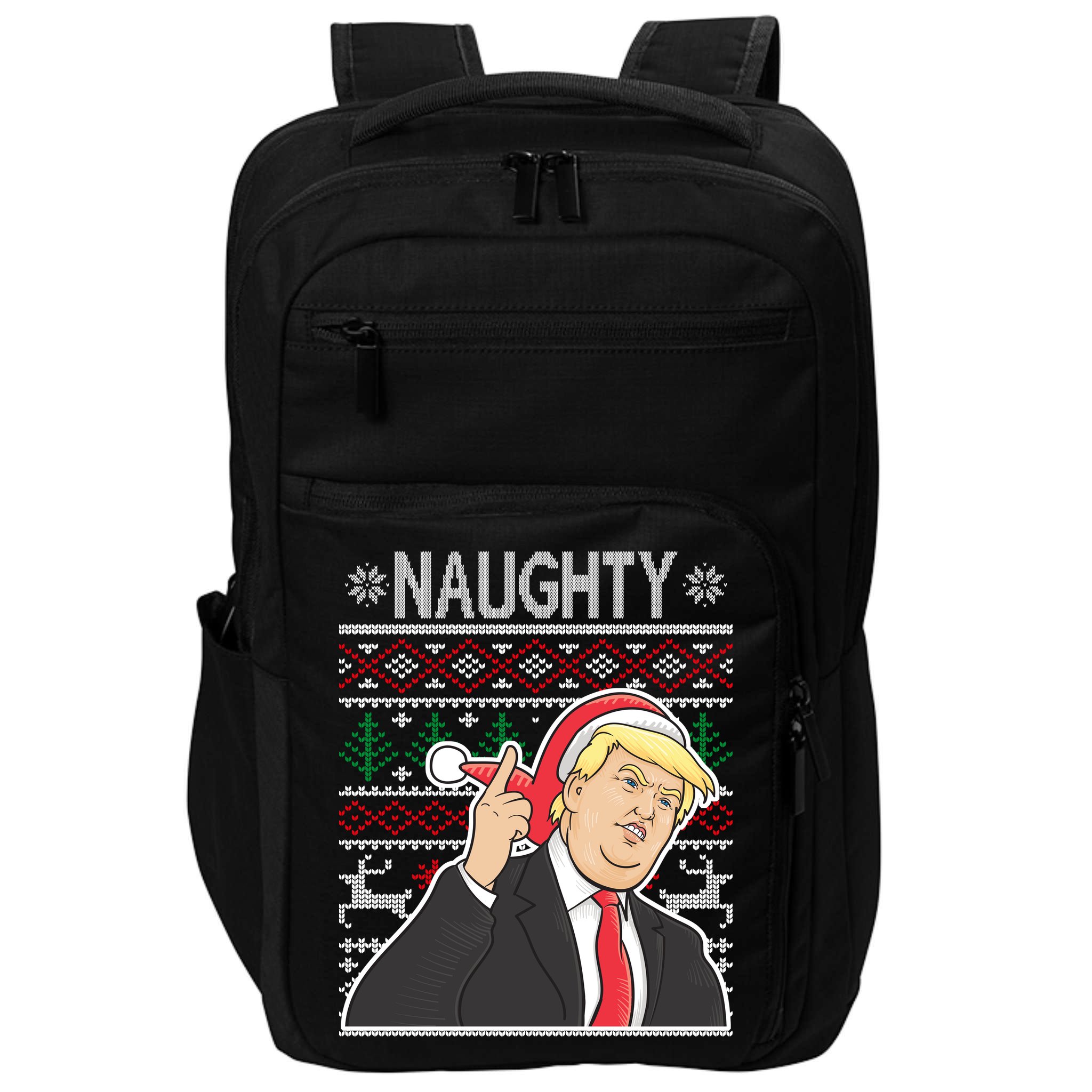 Donald Trump Naughty Ugly Christmas Impact Tech Backpack