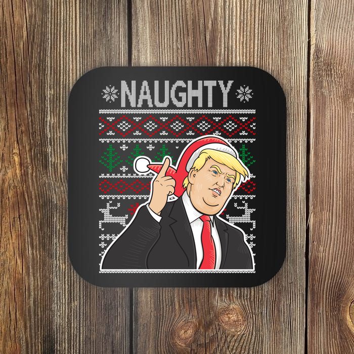 Donald Trump Naughty Ugly Christmas Coaster