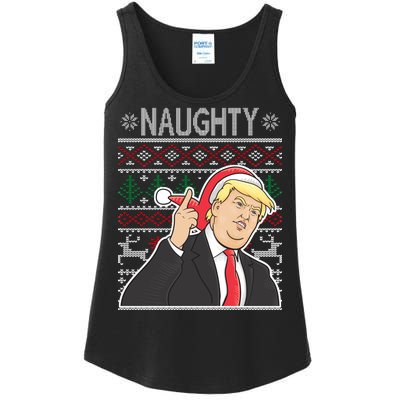 Donald Trump Naughty Ugly Christmas Ladies Essential Tank