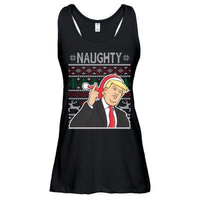 Donald Trump Naughty Ugly Christmas Ladies Essential Flowy Tank