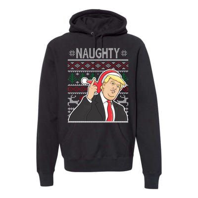 Donald Trump Naughty Ugly Christmas Premium Hoodie