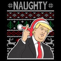 Donald Trump Naughty Ugly Christmas 16 in Basic Backpack