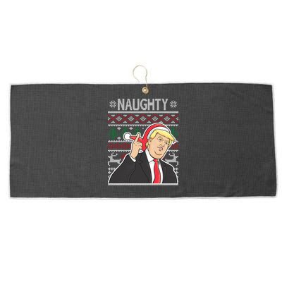 Donald Trump Naughty Ugly Christmas Large Microfiber Waffle Golf Towel