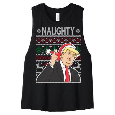 Donald Trump Naughty Ugly Christmas Women's Racerback Cropped Tank