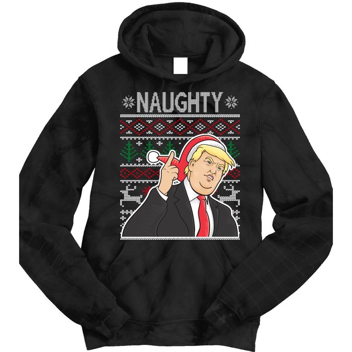 Donald Trump Naughty Ugly Christmas Tie Dye Hoodie