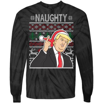 Donald Trump Naughty Ugly Christmas Tie-Dye Long Sleeve Shirt