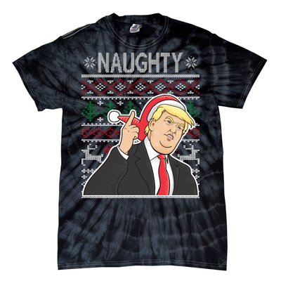 Donald Trump Naughty Ugly Christmas Tie-Dye T-Shirt