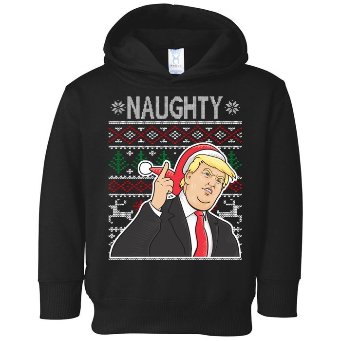 Donald Trump Naughty Ugly Christmas Toddler Hoodie