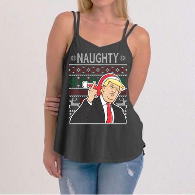 Donald Trump Naughty Ugly Christmas Women's Strappy Tank