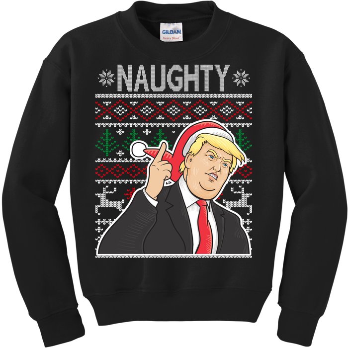 Donald Trump Naughty Ugly Christmas Kids Sweatshirt