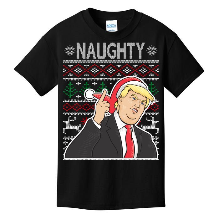 Donald Trump Naughty Ugly Christmas Kids T-Shirt