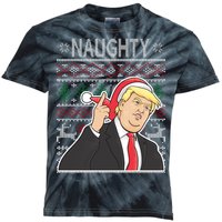 Donald Trump Naughty Ugly Christmas Kids Tie-Dye T-Shirt