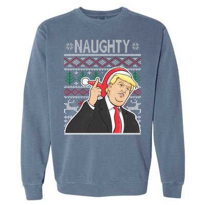 Donald Trump Naughty Ugly Christmas Garment-Dyed Sweatshirt