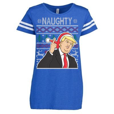 Donald Trump Naughty Ugly Christmas Enza Ladies Jersey Football T-Shirt