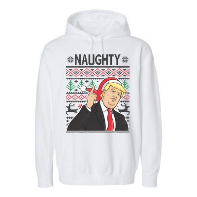 Donald Trump Naughty Ugly Christmas Garment-Dyed Fleece Hoodie