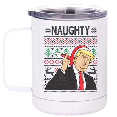 Donald Trump Naughty Ugly Christmas 12 oz Stainless Steel Tumbler Cup