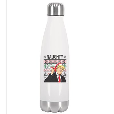 Donald Trump Naughty Ugly Christmas Stainless Steel Insulated Water Bottle